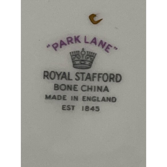 Royal Stafford Park Lane Bone China Plate Blue Floral Gold Trim England - Picture 4 of 4